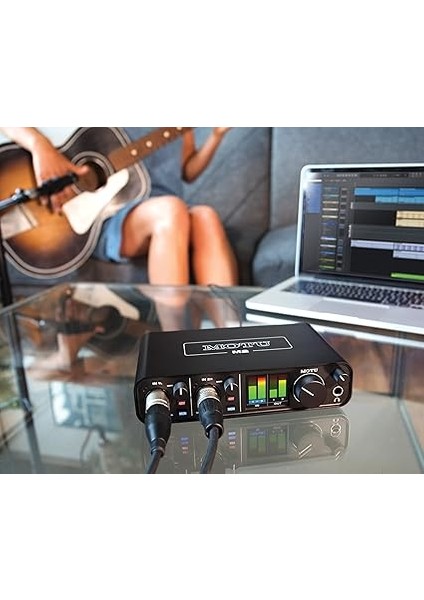 m2 | ess sabre32 ultra ™ dac teknolojisi ile donatılmış 2-giriş/2-çıkış 24bıt/192khz usb-c (type c) ses kartı, 2 mic preamp, lcd ekran ve 6 gb loops & samples - mac/pc/ios indirimleri