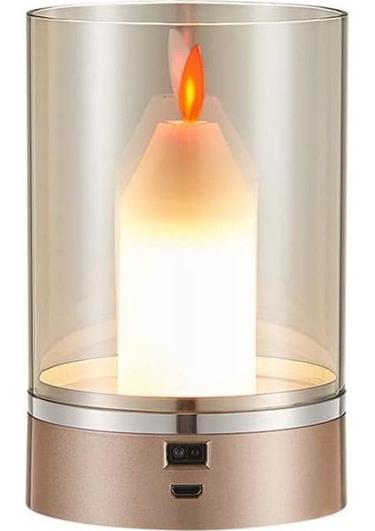 Geldi Şarjlı Mum Alevi Efektli Masa Lambası Dimmerli Dekoratif Abajur Cata Tokyo Dokunmatik Sunum Lambası 3 Farklı Renk Işık Modu modelleri