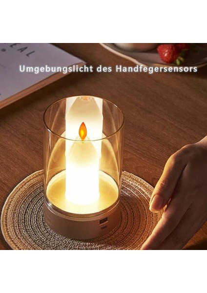 Geldi Şarjlı Mum Alevi Efektli Masa Lambası Dimmerli Dekoratif Abajur Cata Tokyo Dokunmatik Sunum Lambası 3 Farklı Renk Işık Modu indirimleri