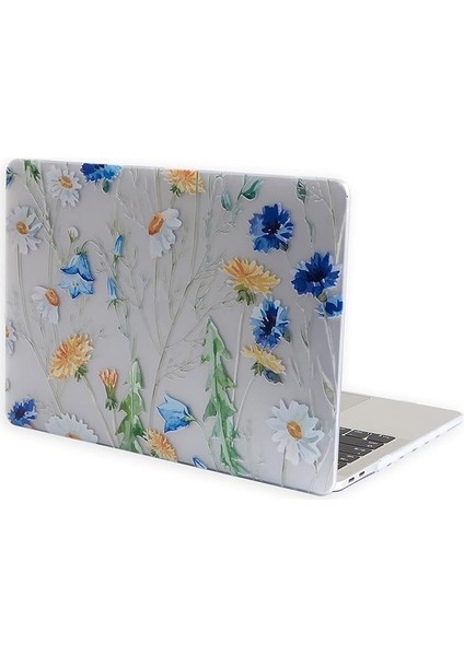 MacBook Uyumlu Air 13 Inç Kılıf Çiçek Desenli Mat Tpu Uv Baskı Ince Hafif Darbe Emici Sert Koruma A1369 A1466 Sarı