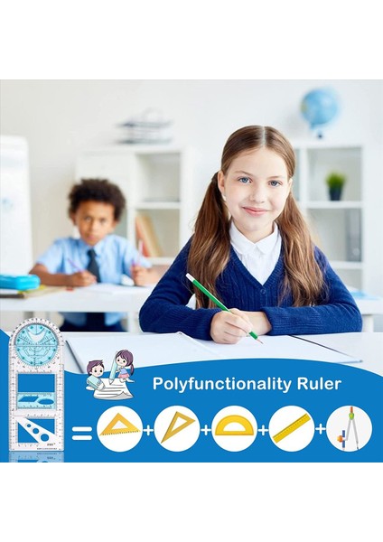 8 Pcs Çok Fonksiyonlu Geometrik Cetvel Plastik Çember Çizim Aracı Çizim Şablonları Açık Grafik Tasarım Araçları (Yurt Dışından) fırsatları