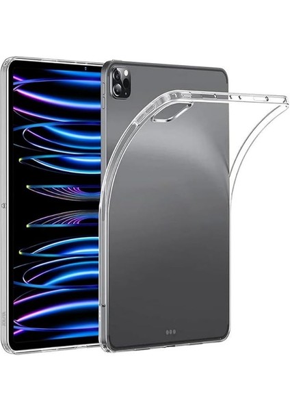 iPad Pro 11 M2 4. Nesil 2022 Uyumlu Şeffaf Silikon Tablet Kılıfı Kapak Renksiz 11 Inç