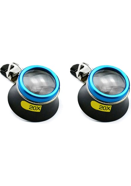 2x 20X Gözlük Büyüteç Klipsli Göz Büyüteç Taşınabilir Püktü El Sanatları Operatörü Saat Üreticisi Onarım Aracı (Yurt Dışından)