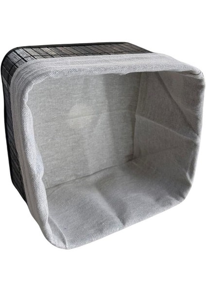 Bambu Çok Amaçlı Saklama Kutusu Düzenleyici Kare Organizer, Dekoratif Bambu Düzenleyici Siyah (20X20X13CM) indirimleri