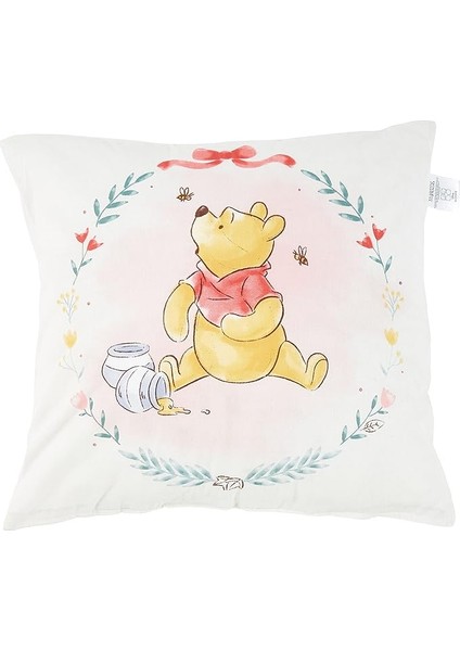 Disney Winnie The Pooh Lisanslı Karakter BASKILI%100 Pamuk Kırlent, Çok Renkli, 40X40 cm