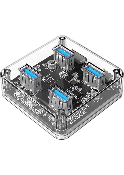 MH4U-U3, 4 Portlu Şeffaf Usb3.0 Hub, Yüksek Hızlı, 1m Kablo Uzunluğu, Uasp Destekli