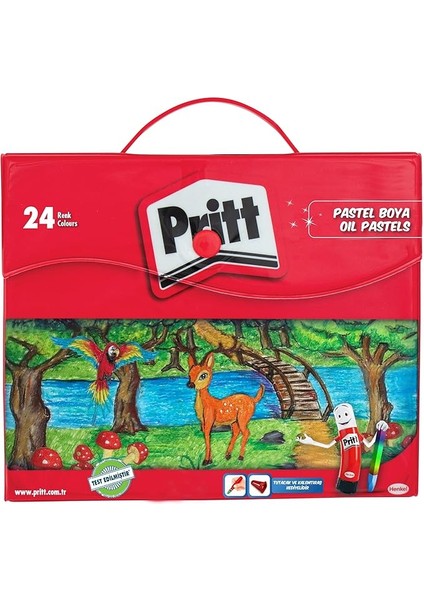 Pastel Boyalar, Canlı Renkler ve Rahat Uygulamalı Pastel Boya, Yumuşak Çocuk Boyası, Kolay Kullanımlı Resim Boyası, Dayanıklı Kırtasiye Malzemesi, Çantalı 24 Renk Pastel Boya