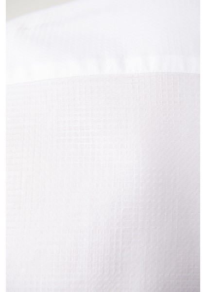 Erkek Beyaz Alttan Britli Yaka Jakar Desenli Pamuklu Slim Fit Gömlek A32Y2175