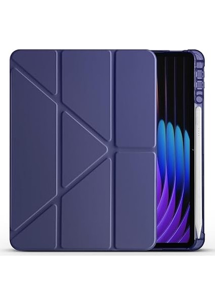 Xiaomi Pad 7/7 Pro ile Uyumlu Kılıf Tri Folding Silikon Kalem Bölmeli Katlanabilir Standlı Pu Deri Yumuşak Kapak, Tablet Kılıfı [kalem Alanı, Akıllı Kapak, Uyku Modlu], Mavi modelleri