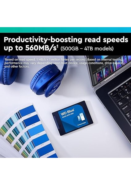 Blue SA510 Sata SSD 1 Tb 2,5 Inç (560 Mb/s'ye Kadar Okuma, 520 Mb/s'ye Kadar Yazma, Pc/dizüstü Bilgisayar Için Yükseltme, Dropbox Professional, Western Digital SSD Dashboard) fiyatları