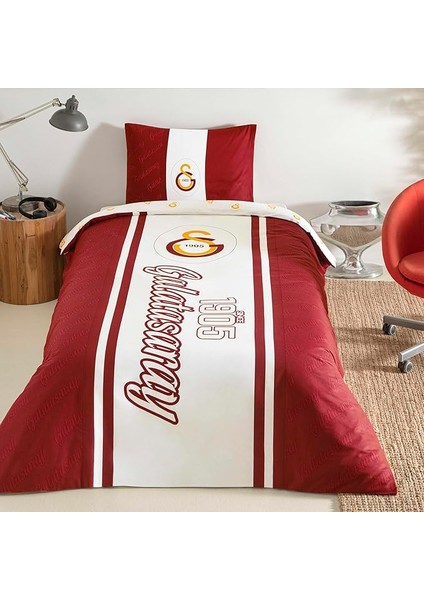 Galatasaray 1905 Glow Standart Pamuk Nevresim Takımı, Kırmızı, Tek Kişilik
