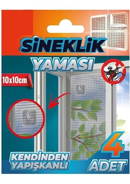 Sineklik Yama Tamir Bandı, Kendinden Yapışkanlı, 4 Lü Paket, Sineklik Yaması, 10X10 cm fiyatları