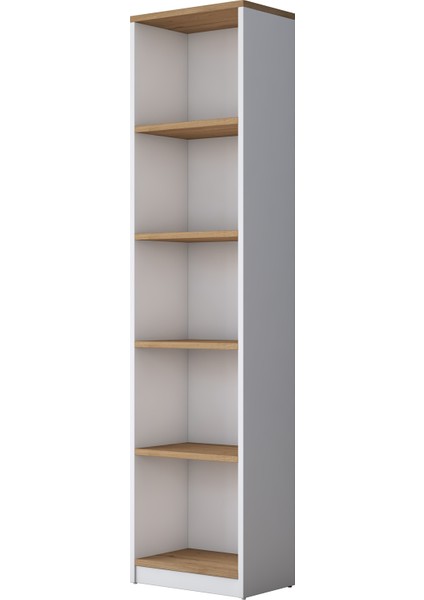 HC111 Kitaplık 5 Raflı Çalışma Odası Kütüphane Modern Duvar Rafı Beyaz - Sepet Ceviz modelleri