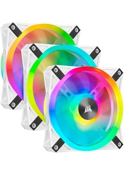 Ql Serisi, Icue QL120 Rgb Beyaz, 120MM, Pwm, Lighting Node Core Rgb Kontrolcü Dahil, Rgb Fan, 3'lü Paket (CO-9050104-WW)