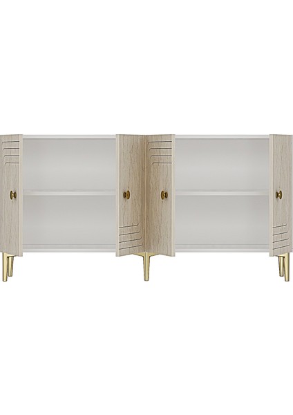 KA1521BT - Lessi Konsol, Kahve Köşesi ve Tv Sehpası 150 cm Beyaz -Traverten indirimleri