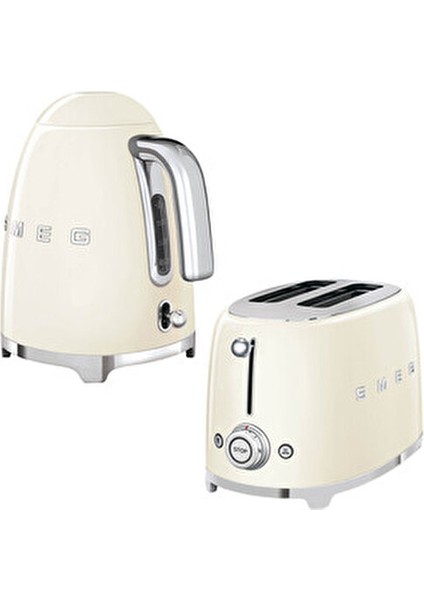 Krem Renkli Kettle ve 1x2 Ekmek Kızartma Makinesi Seti Paslanmaz Çelik 2 Parça fiyatları