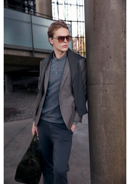 Erkek Sweatshirt Bisiklet Yaka Haki 1664 modelleri