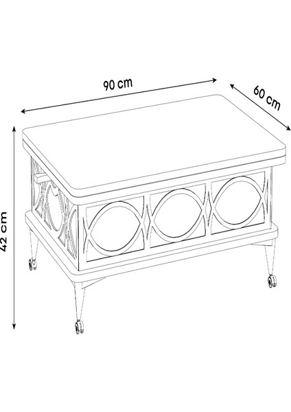 Lotus Akıllı Sehpa, Açılır Yemek Masası, Orta Sehpa, Tekerlekli, Antrasit Traverten fırsatları