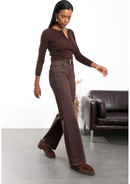 Kahverengi Kemerli Likralı Düz Kesim Jean 1001 fiyatları