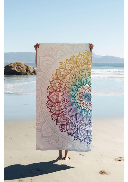 Dijital Baskı Plaj Deniz Havlusu Modern Desenli Peştamal (80X160 Cm) HVL0060