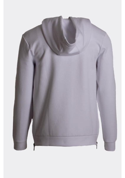 Erkek Sweatshirt Kapüşonlu Yan Fermuar Detaylı Sportswear Beyaz 1658 modelleri