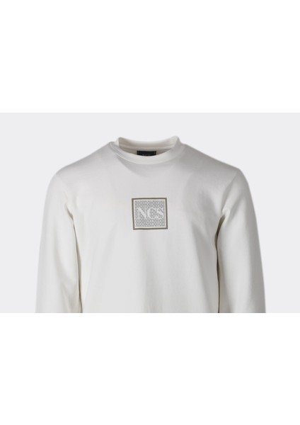 Erkek Sweatshirt Bisiklet Yaka Beyaz 1675 modelleri