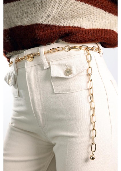 Kemik Yüksek Bel Kemerli Flare Jean indirimleri