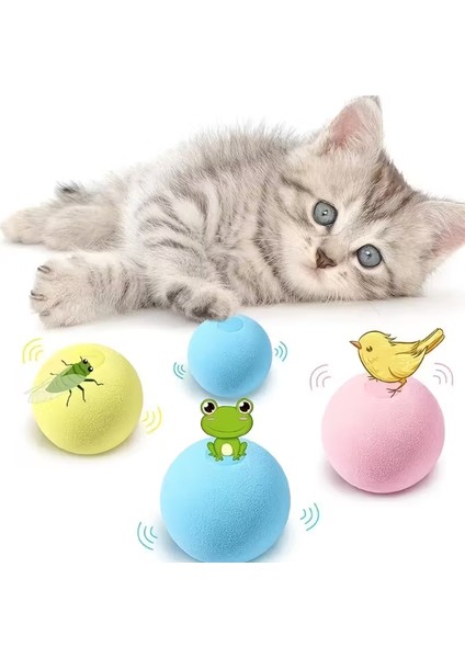 Kedi Otlu 3 Sesli Interaktif Top Kedi Oyuncağı