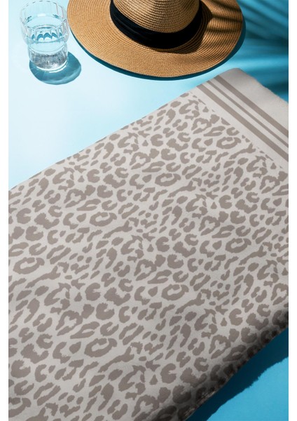 Dijital Baskı Plaj Deniz Havlusu Leoparlı Desen Peştamal HVL0112 fiyatları