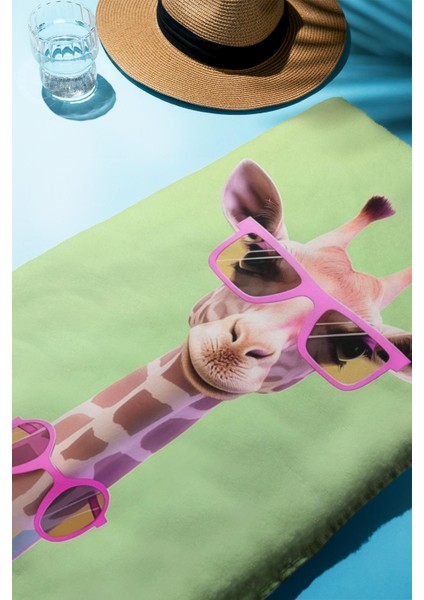 Dijital Baskı Plaj Deniz Havlusu Zürafa Desenli Peştamal HVL0133 fiyatları