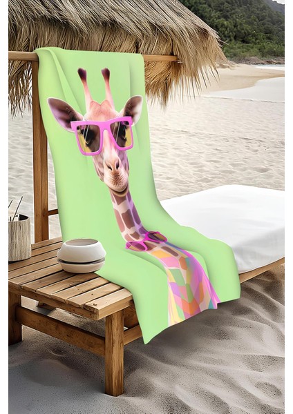 Dijital Baskı Plaj Deniz Havlusu Zürafa Desenli Peştamal HVL0133 modelleri