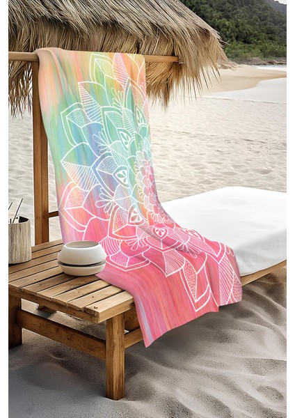 Dijital Baskı Plaj Deniz Havlusu Mandala Desenli Peştamal HVL0152 modelleri