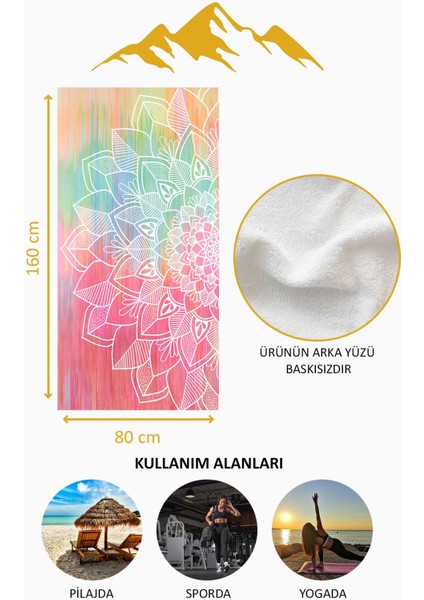 Dijital Baskı Plaj Deniz Havlusu Mandala Desenli Peştamal HVL0152 fırsatları