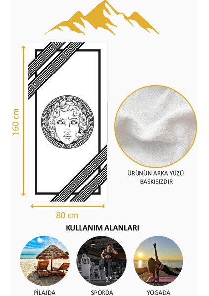 Dijital Baskı Plaj Deniz Havlusu Apollo Modern Desenli Peştamal HVL0232 fırsatları