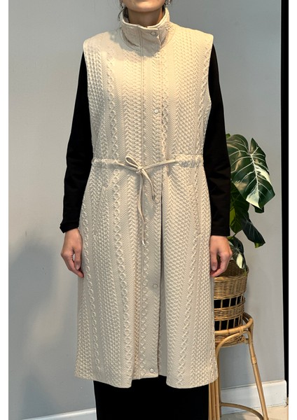 Örme Jakar Detay Yelek 14361 Bej fiyatları