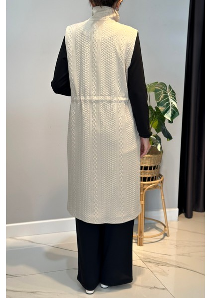 Örme Jakar Detay Yelek 14361 Bej fırsatları