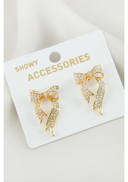 Fiyong Taşlı Metal Küpe