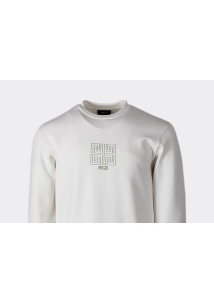 Erkek Sweatshirt Bisiklet Yaka Regular Fit Beyaz 1673 modelleri