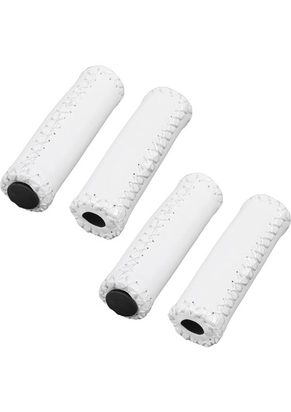 2x Çift Vintage Bisiklet Tutamakları Trekking Gidonları Kapak Rengi Beyaz (Yurt Dışından)