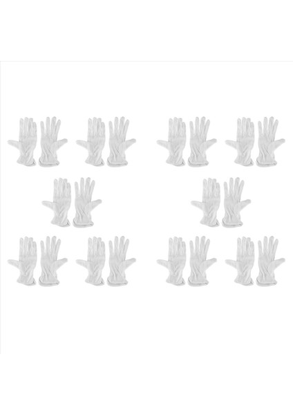 10X Çift Koruyucu Koruyucu Anti-Sp Beyaz Pamuklu Çalışma Sürüş Eldivenleri (Yurt Dışından)