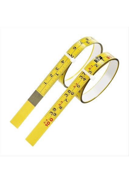 2 Paket Çelik Kendi Kendine Yapışkan Ölçüm Bandı Sağdan Sola 100 cm Veya 39 Inçlik Emperyal ve Metrik Cetvel Bandı (Yurt Dışından)
