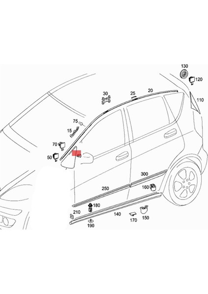 Mercedes-Benz A-Serisi W169 2004-2012 Için Araba Kapısı Ayna Pane Trim Tim (Yurt Dışından)