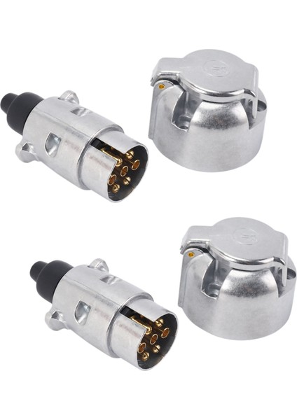 4pcs Römork Aksesuarları- 7 Pin Römork Fişi 12V Rv Soketleri Towbar Towing 7pin Metal Römork Konektörleri (Yurt Dışından)