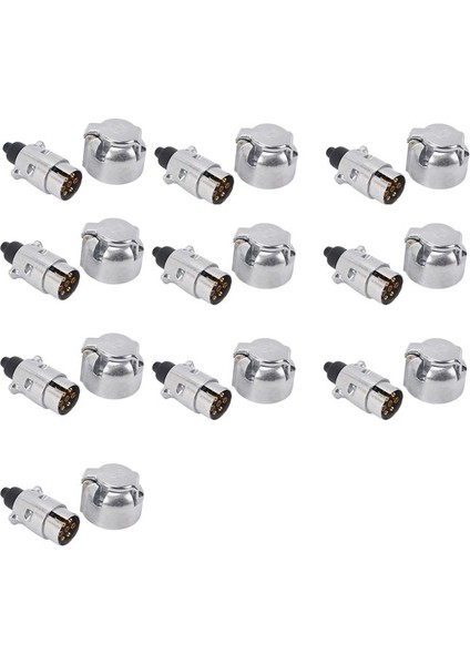 10X Römork Aksesuarları- 7 Pin Römork Fişi 12V Rv Soketleri Townbar Çekme 7pin Metal Römork Konektörleri (Yurt Dışından)