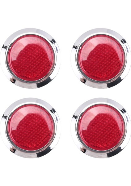 4 Adet Otomatik Araba Plastik Yuvarlak Yansıtıcı Reflektör Çıkartması Kırmızı (Yurt Dışından)
