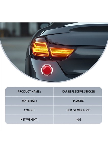 4 Adet Otomatik Araba Plastik Yuvarlak Yansıtıcı Reflektör Çıkartması Kırmızı (Yurt Dışından) fırsatları