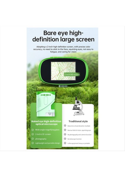 XV70 Çocuk Cep Mikroskobu 800X 2 Inç Ekran USB Dijital Mikroskop Teleskop Pep Mikroskop Beyaz (Yurt Dışından)