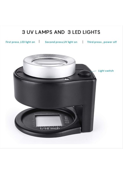 30X Loupe Büyüteç ve 60X Mini Mikroskob Masaüstü Taşınabilir Metal Büyüteç Katlama Ölçekli Dikiş Magnifleme Cam (Yurt Dışından) fiyatları