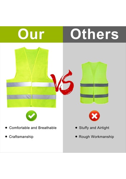 Yansıtıcı Güvenk Yeleği Uyarı Yelekleri Araba Güvenk Yeleği Floresan Yeşil Görünürlük Motosiklet Arabası Sürücüleri (Yurt Dışından) fiyatları