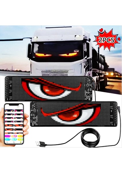 2pcs Ön Cam Şeytanın Gözleri Blueing Yanıp Sönen LED Gözler Ön Cam Kamyon Pencere LED Ekran Araba Için (Yurt Dışından) fırsatları